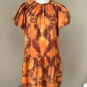 Ulla Johnson Isolde dress in red topaz.